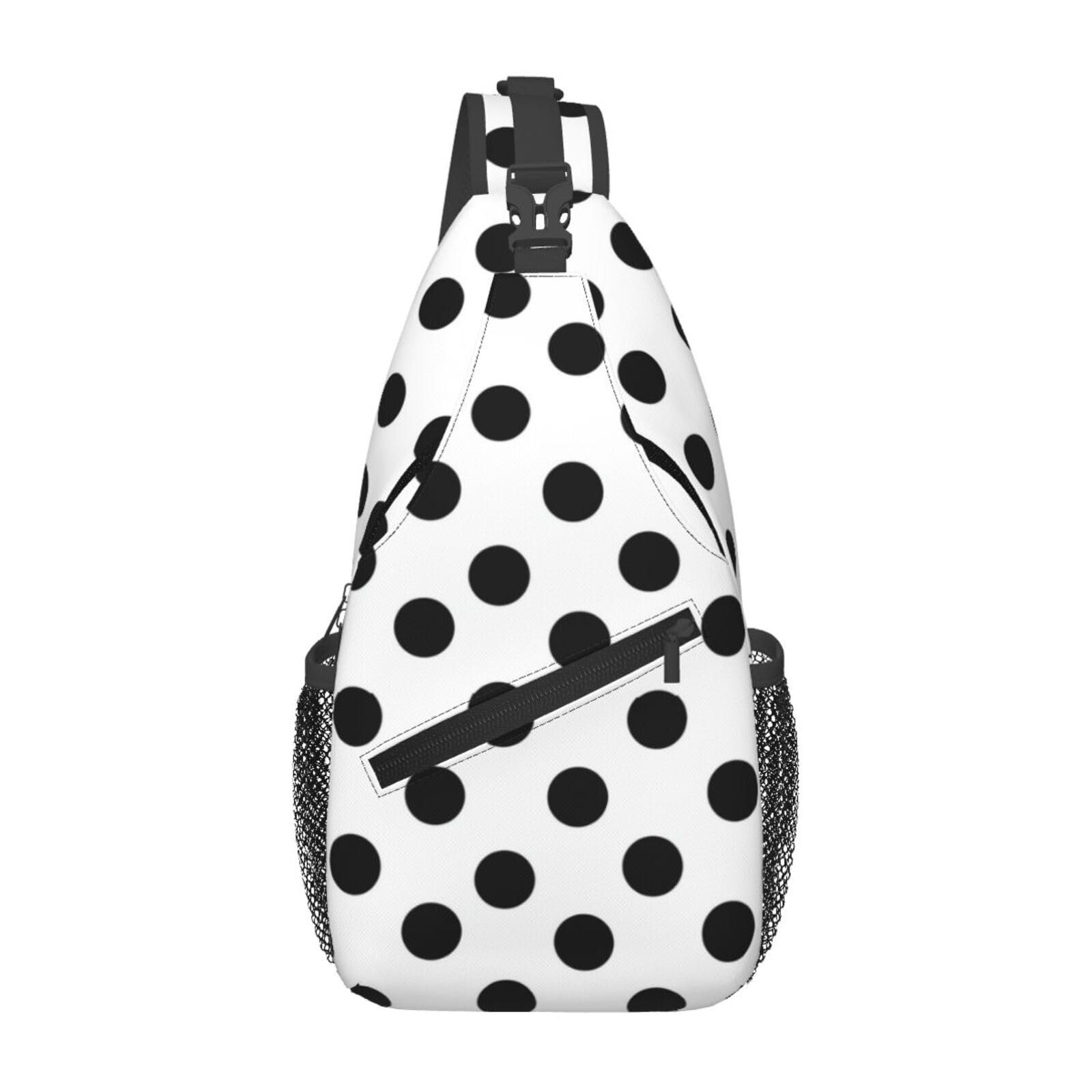 PRTYABS Cute Red Polka Dot Bag for Women Men Sling Chest Bag Backpack with Adjustable Shoulder Strap