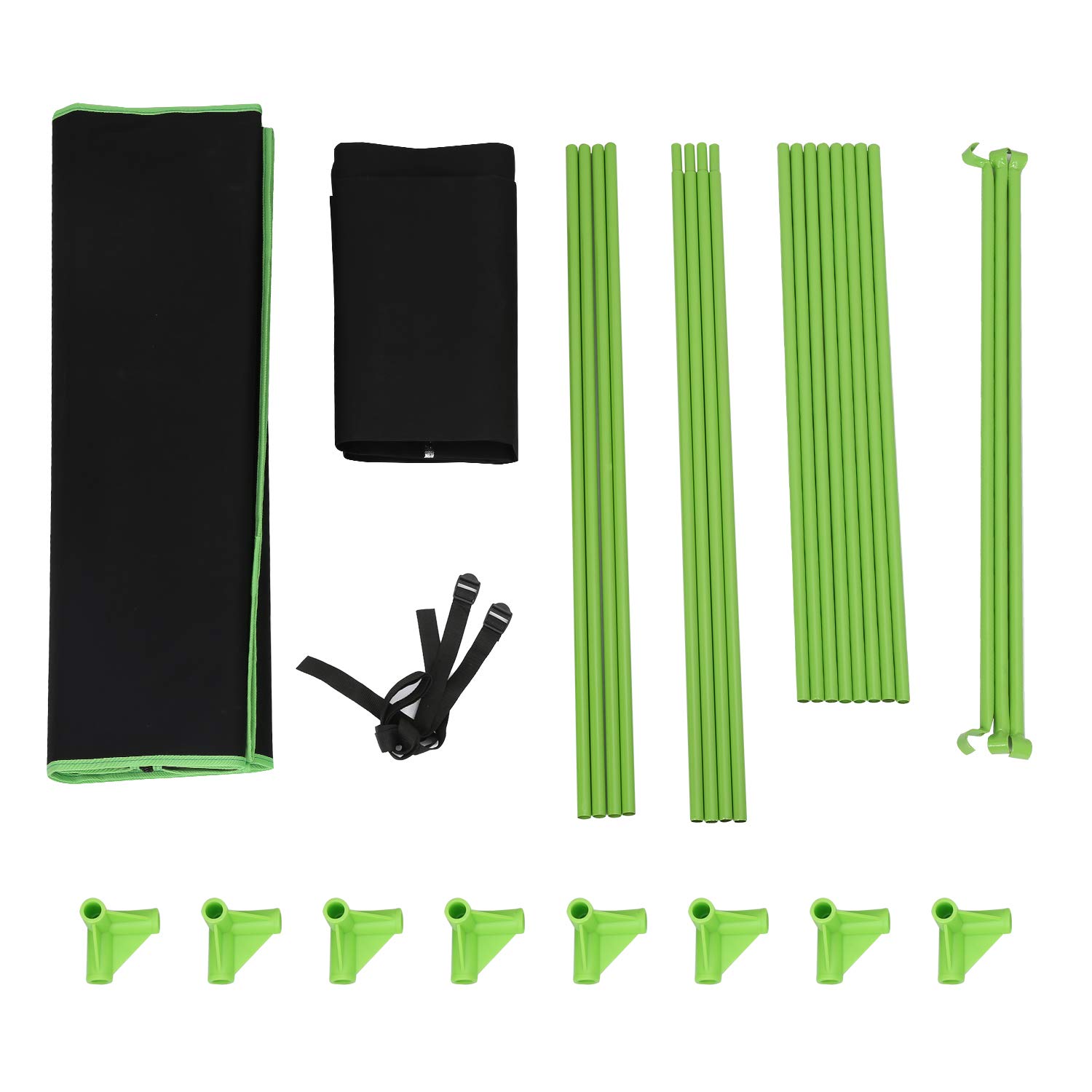Growbox, tenda per piante Growbox, Grow Tent, tenda per piante, resistente alla luce e impermeabile, 600D, 80 x 80 x 180 cm, nero e verde