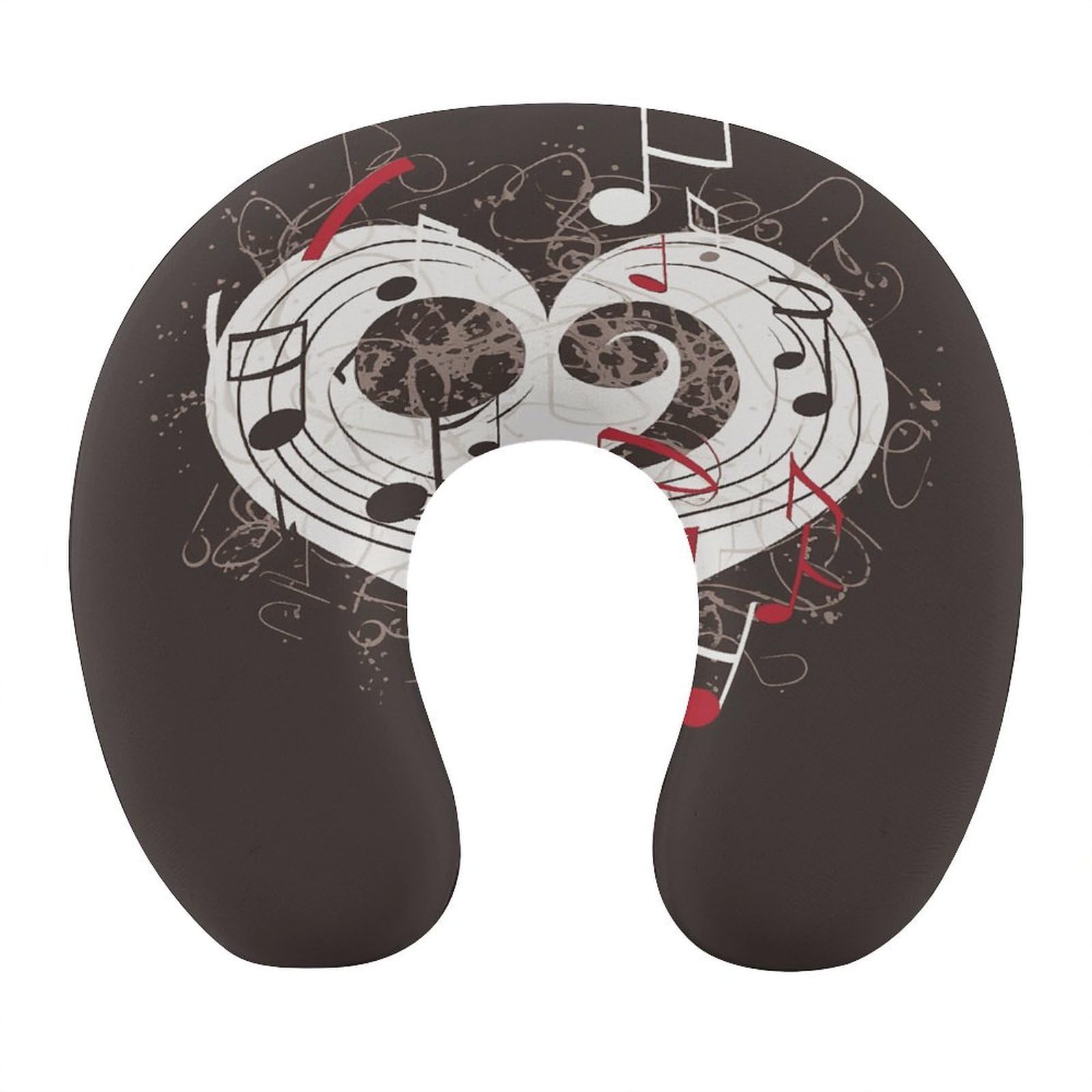 Btcowzrv Style Music Symbols Love U Shaped Neck Pillow Travel Pillows
