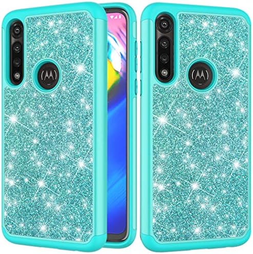 Sidande Designed for Moto G Power (2020) Case, Girls Women Glitter Bling Sparkle Defender Heavy Duty Phone Cover Cases for Motorola Moto G Power (2020) (Mint Green)