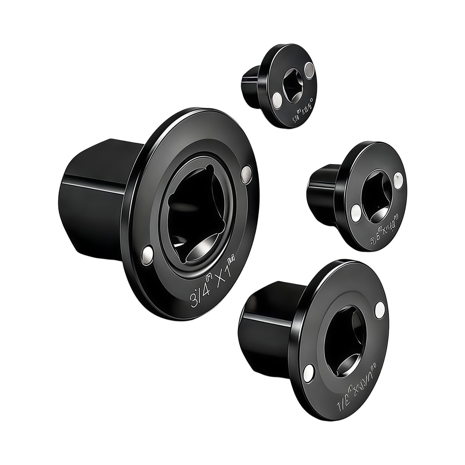 Kfwfuaee 4Pcs Heavy Duty 1 / 4Inch 3 / 8Inch 1 / 2Inch 3 / 4Inch Sleeve Conversion Head Bearing Seat Mechanical Drive Adapter Ratcheting Drive Sleeve