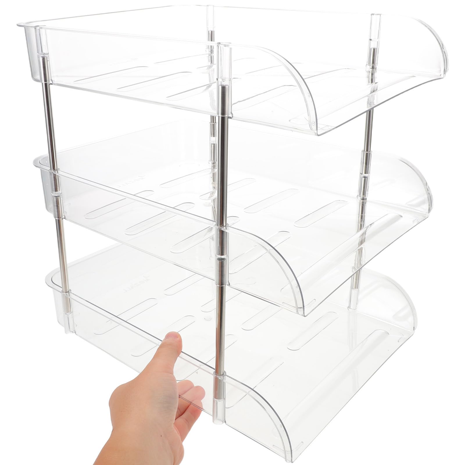 Organizer per Scrivania da Ufficio in Plastica Struttura Robusta a 3 Livelli, Multi-strato Portatile per Documenti e Posta, per Aree di Studio e Lavoro