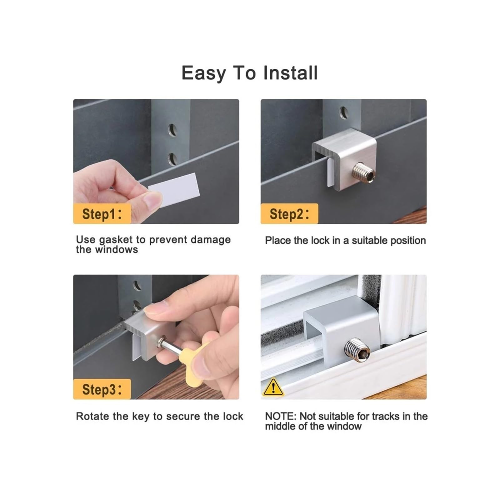 Verrous de porte et de fenêtre coulissante avec clé, verrous de sécurité réglables pour la sécurité de la maison, installation facile, verrous de fenêtre durables pour une protection supplémentaire