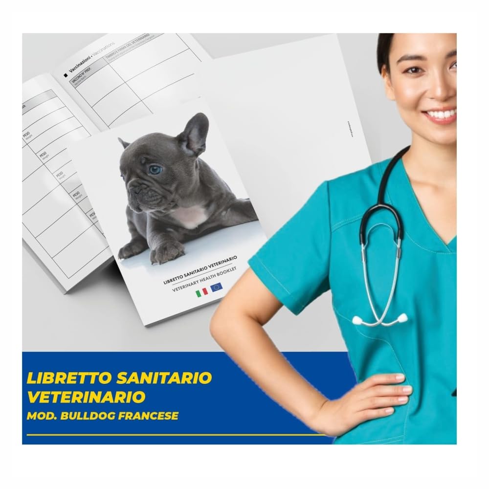 LIBRETTO SANITARIO VETERINARIO 15X21 CM - Bulldog Francese - ideale per i nostri amici a 4 zampe (25)