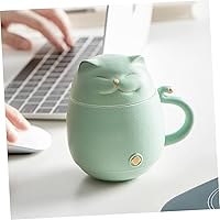 Vista 8 de Didiseaon Taza de té Taza de café para el hogar Vaso de café con tapa Taza de cerámica con tapa Vasos para beber con tapas Taza de café de cerámica