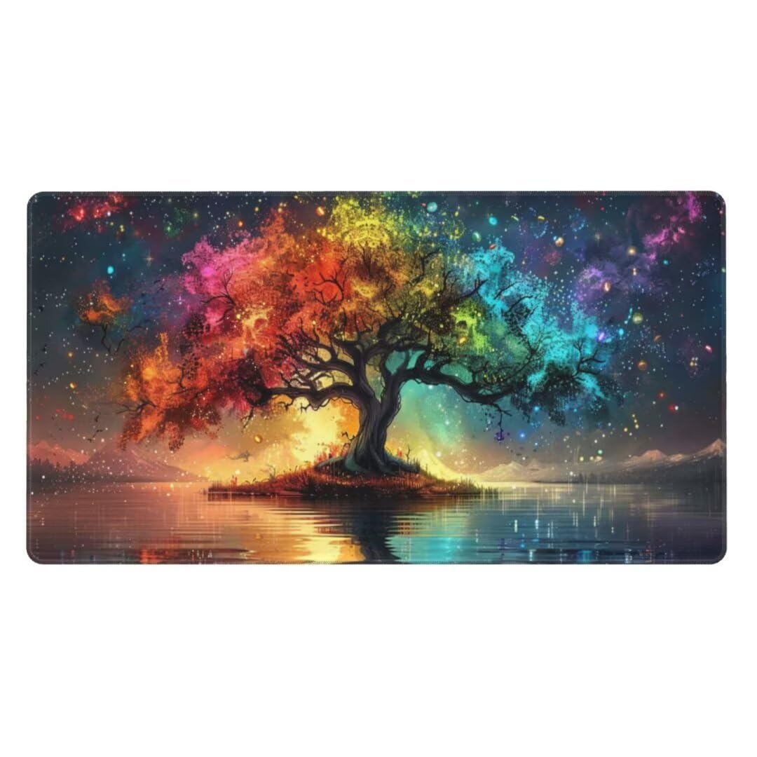 Podkładka pod mysz, kolorowa, duża podkładka pod mysz, 900 x 600 mm, podkładka pod mysz, antypoślizgowa gumowa podstawa, wodoodporna podkładka na biurko, zwiększona precyzja i prędkość, podkładka pod