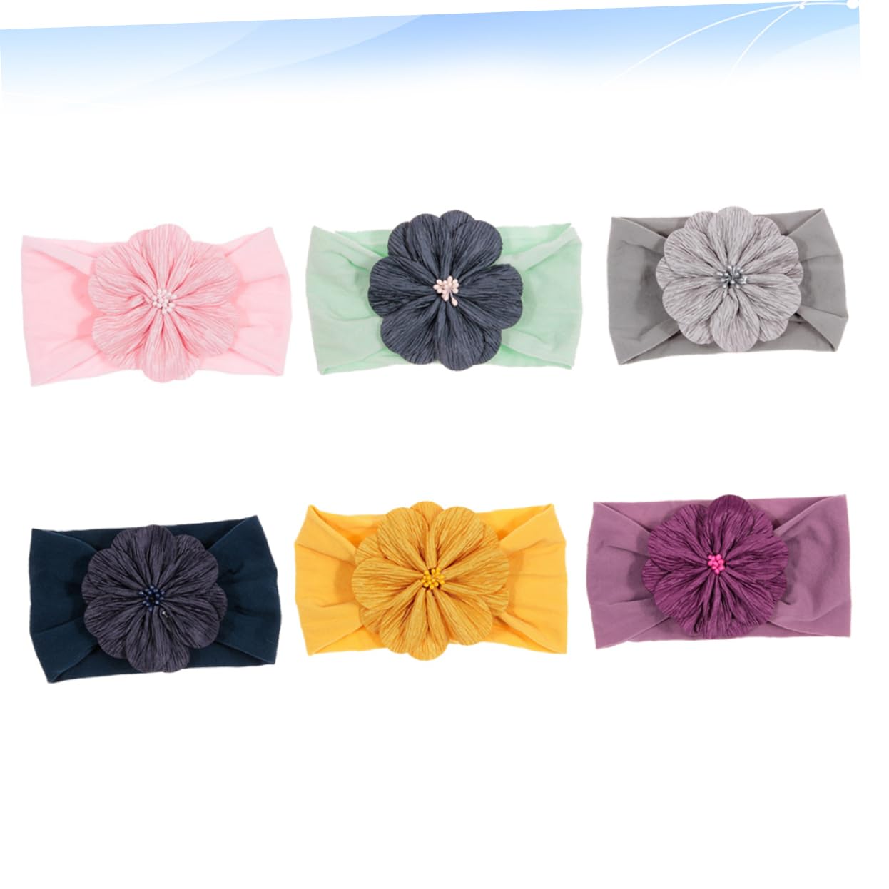 FRCOLOR 18 Pollici Fascia per con fiori da ragazza fascia in cotone impacchi per infantili fasce di cotone hair charms hair jewelry fasce per bambini Fascia colorata