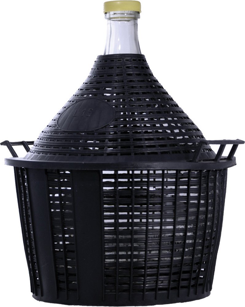 Glasballon 15 Liter im Kunststoffkorb