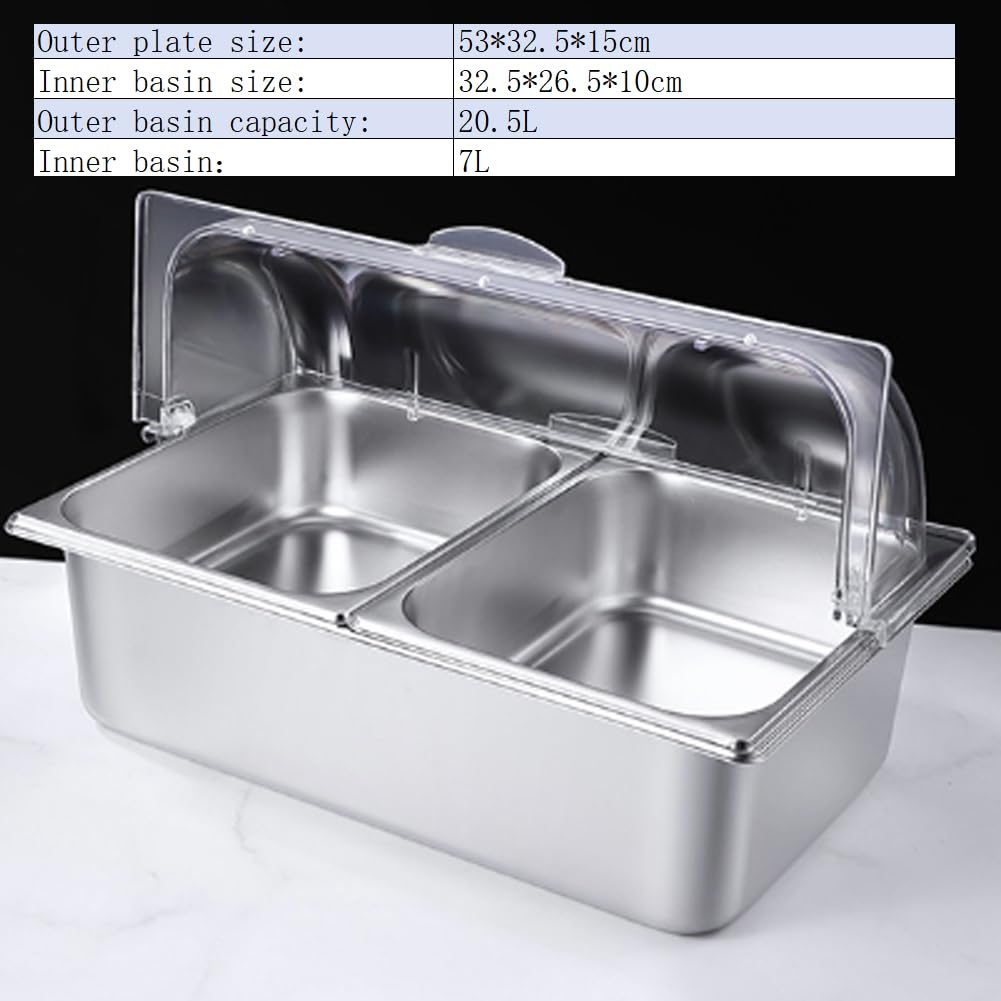 Contenedor De Ingredientes De Pizza, Recipiente De Acero Inoxidable con Tapa, Barbacoa Y Contenedor Decorativo De Cocina, Caja De Condimentos De Frutas Y Verduras,B