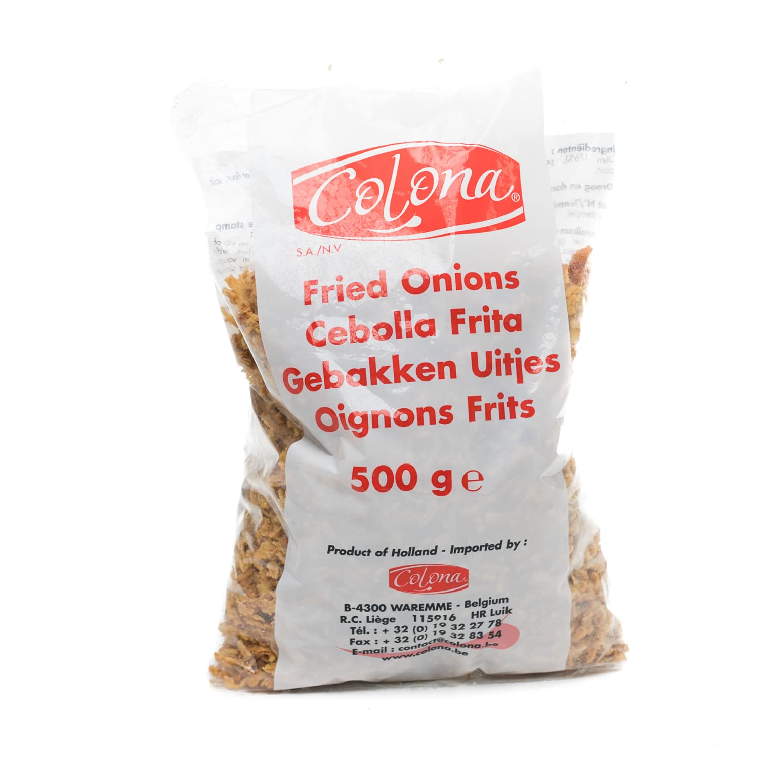 COLONA Cebolla Frita, Condimento para Comida, Bolsa de 500 gramos