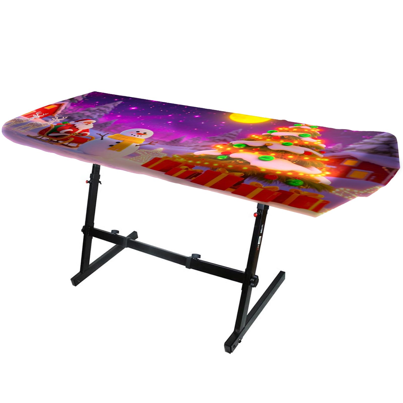 Nuxovilar Winter Stretchy 88 Keys Keyboard Piano Dust Cover, Elastic Milk Silk with Santa, Snowman & Christmas Tree Scene for Holiday Pianos