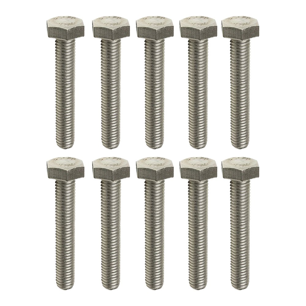 M8 x 40mm Hex Set Screw Hexagon Head Bolt - 10 Pack