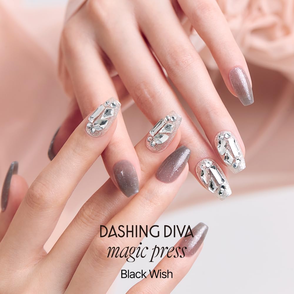 Amazon | 【DASHING DIVA】マジックプレス ブラック ウィッシュ ネイル