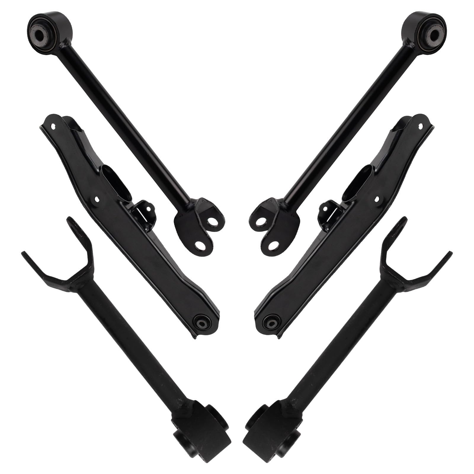 TRQ Rear Upper and Lower Control Arm Set Driver and Passenger Side Compatible with 2007-2010 Chrysler Sebring 2008-2010 Dodge Avenger