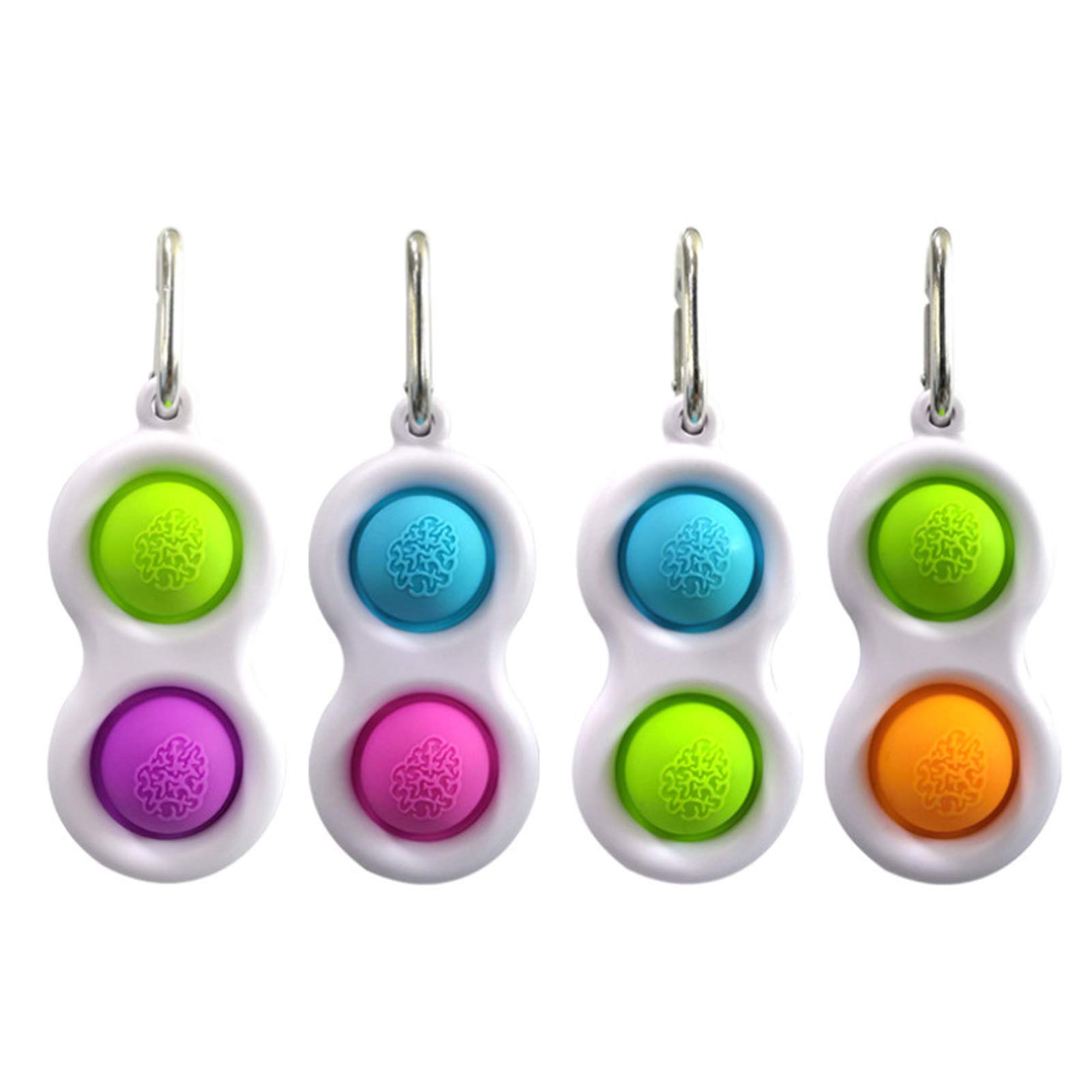 DODO Push pop Bubble Squeeze Sensory Fidget Toy, Pop It Figit Toy Fidget Toys Autism Special Needs Stress Reliever, Push Bubble Gadgets (4pcs-keychain B)