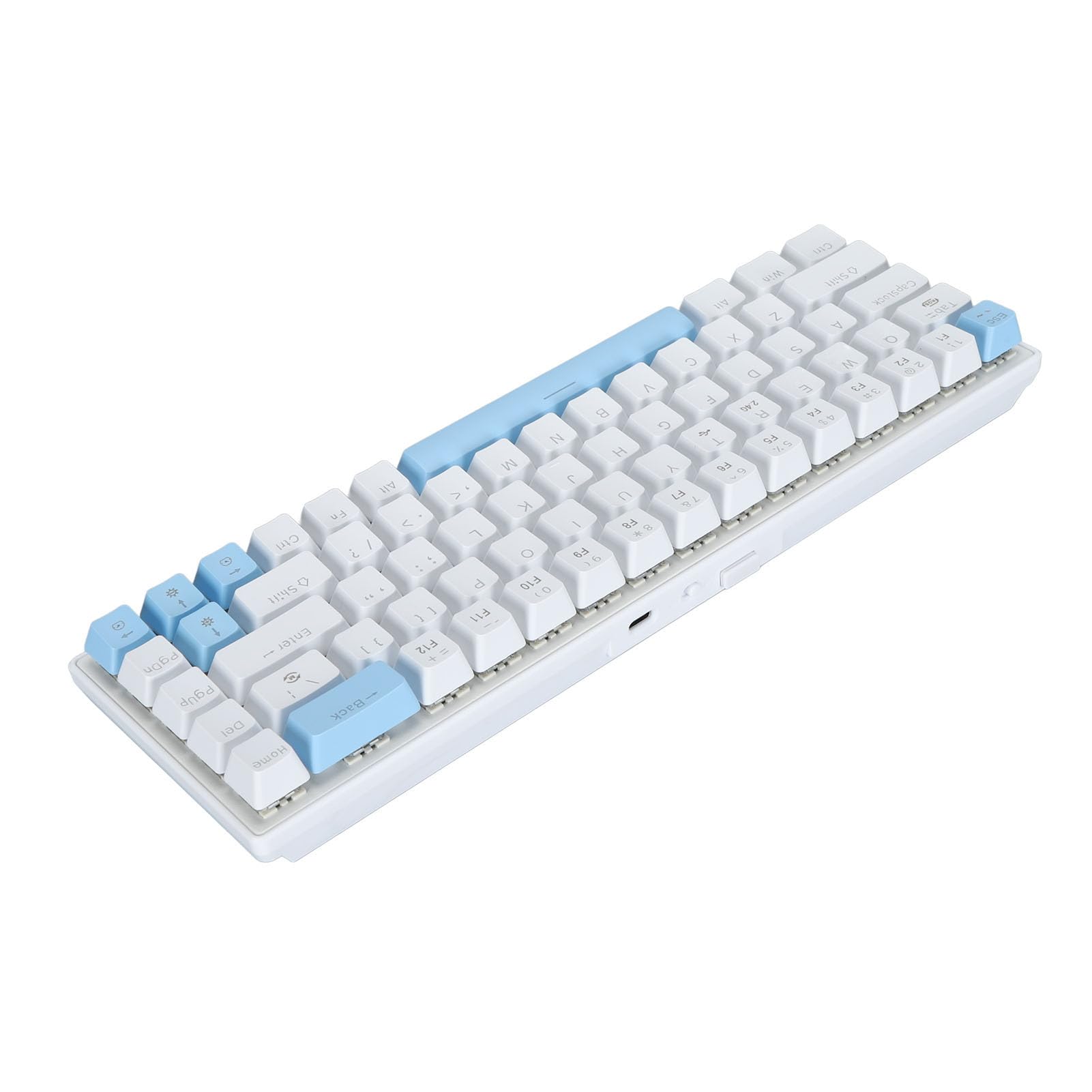 KIMISS Alta Compatibilidad 61 Teclas Mecánicas Interruptores Azul Interruptores BT5.0 USB C RGB Teclado de Juego de Retroiluminación para Teléfonos Inteligentes Capatales de Juegos de Alto (#1)