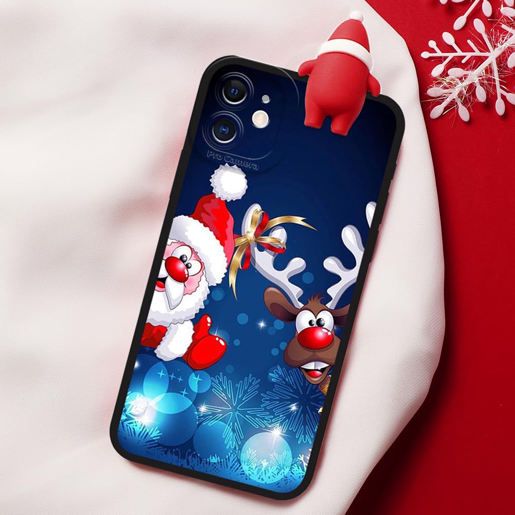 Xylota Cover Natale Con Cordino Per IPhone 12 / 12 Pro (6,1") – Custodia Morbida Con Pupazzo 3D Babbo Natale - 2