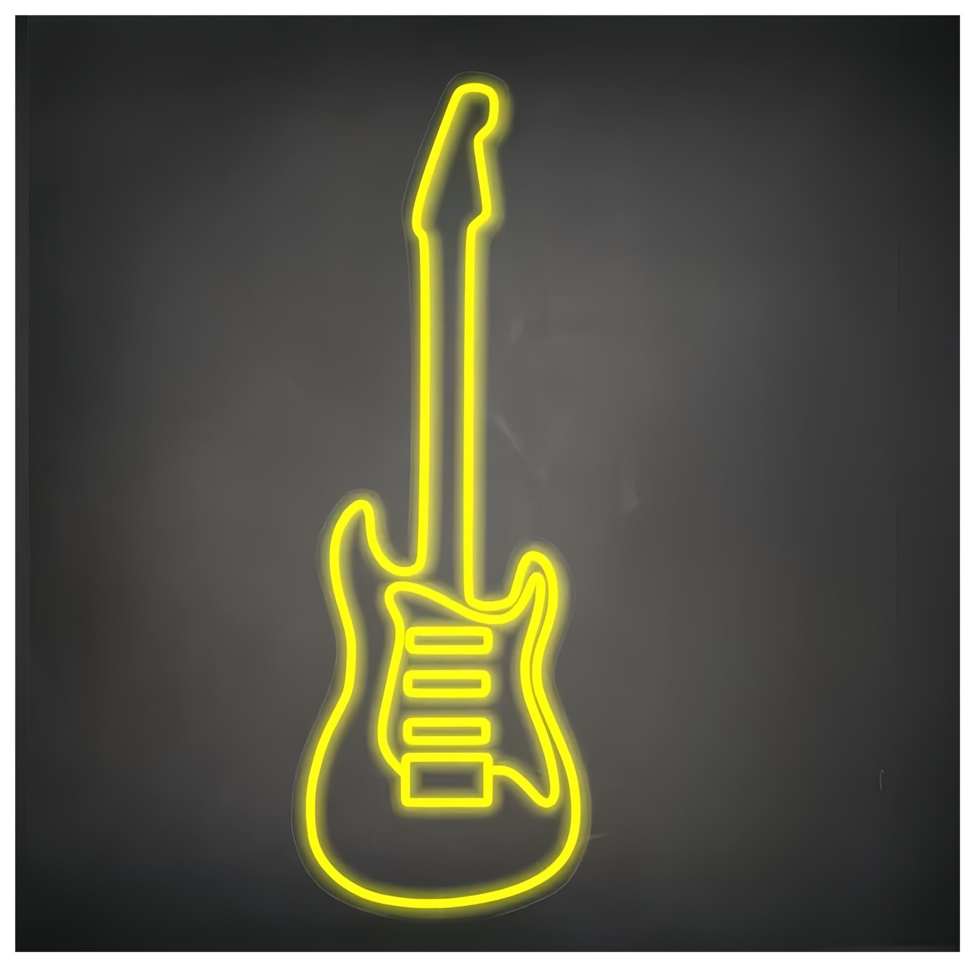 Shouxi C Sign Lamp Guitar Neon Sign For Rock Roll Guitar Neon Light Beer Bar Pub Musi Room Studio 56X24cm(C)