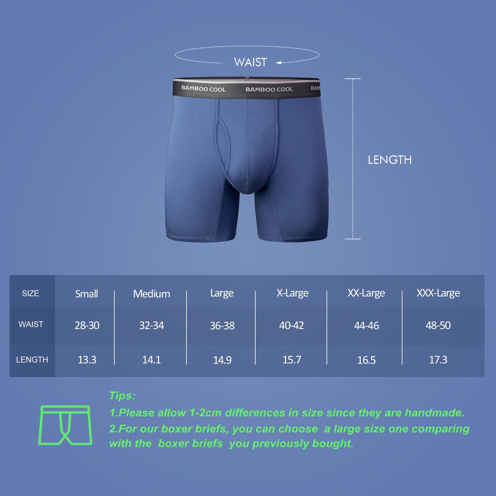 BAMBOO COOL Calzoncillos tipo bóxer para hombre, ropa interior suave y transpirable (paquete de 4 o 7)