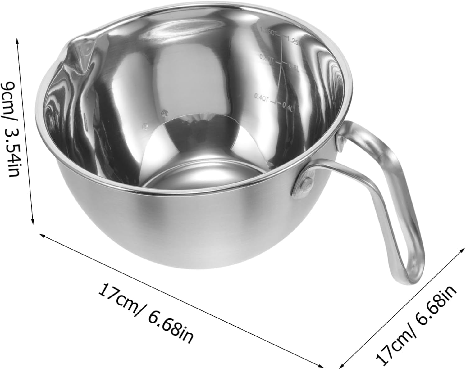 KOMBIUDA Stainless Steel Melting Pot for Chocolate Cheese and Butter Integrated Double Boiler Design Compact Heating Bowl for Candle Making and Cooking