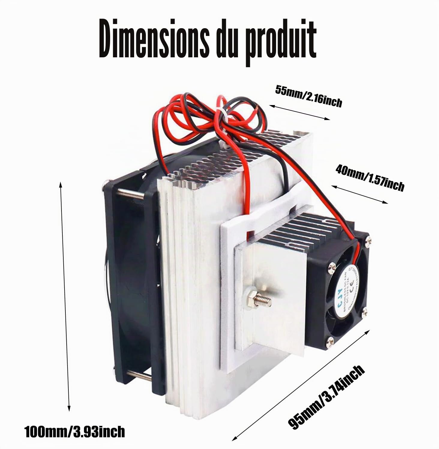 Mini climatiseur thermoélectrique Peltier DC 12 V avec dissipateur de chaleur + interrupteur d'alimentation 12 V 78 W + thermomètre avec sonde