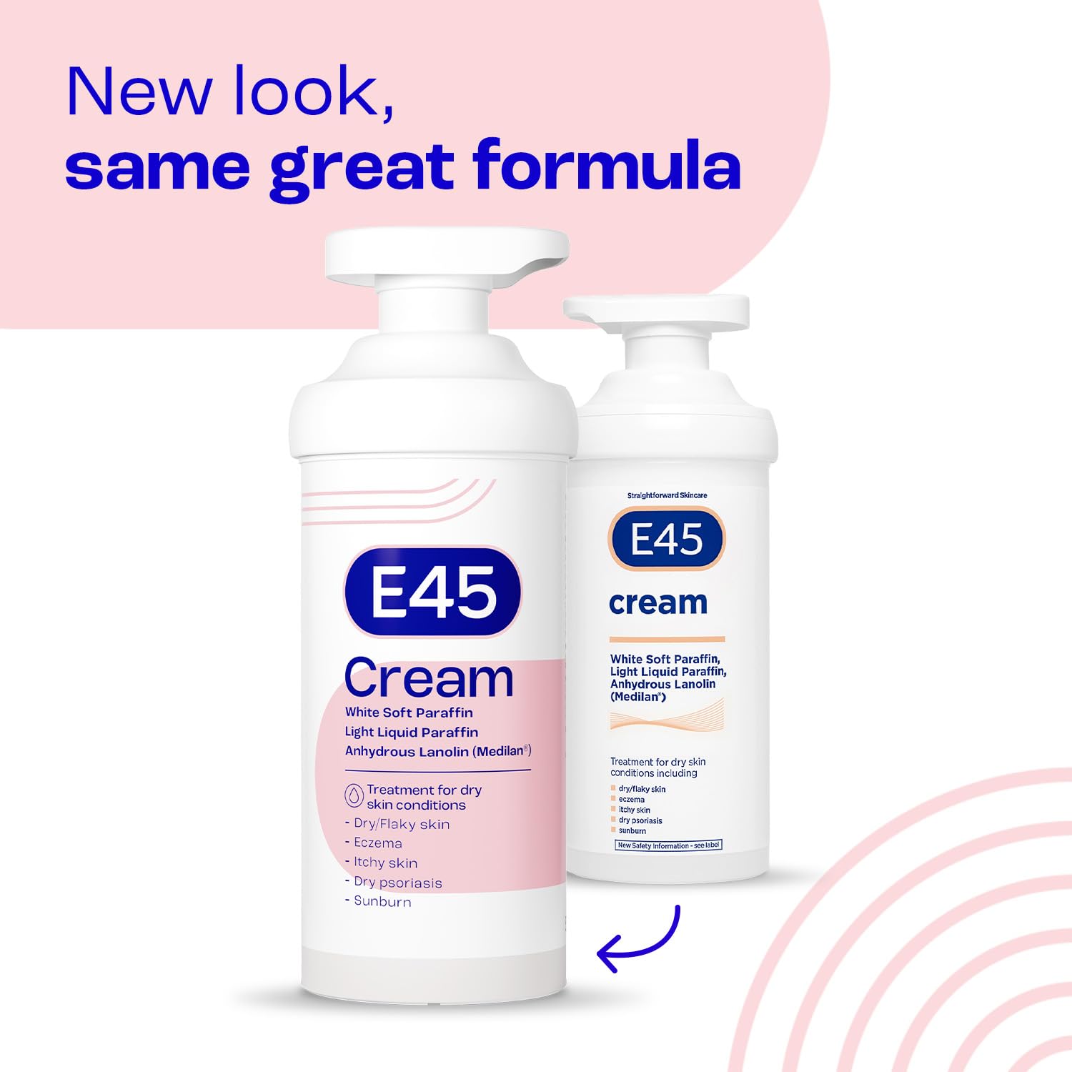 E45 Moisturising Cream 500g - Emollient Lotion for Dry, Itchy & Sensitive Skin - Soothing Eczema Relief Cream - Non-Greasy, Fast Absorbing, Dermatologically Tested Formula — view 7