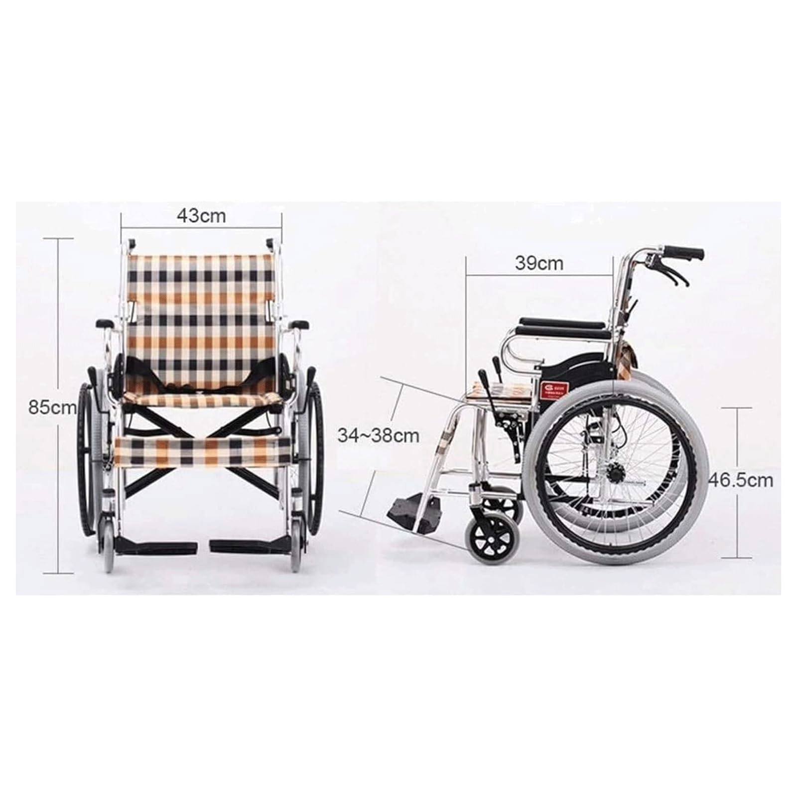 Wózek inwalidzki Rolstoel opvouwbare rugleuning Rolstoel U-vormige armleuningen Rolstoel opvouwbare rollator Rolstoelverzorgingshulpmiddel Transportrolstoelen wygodne
