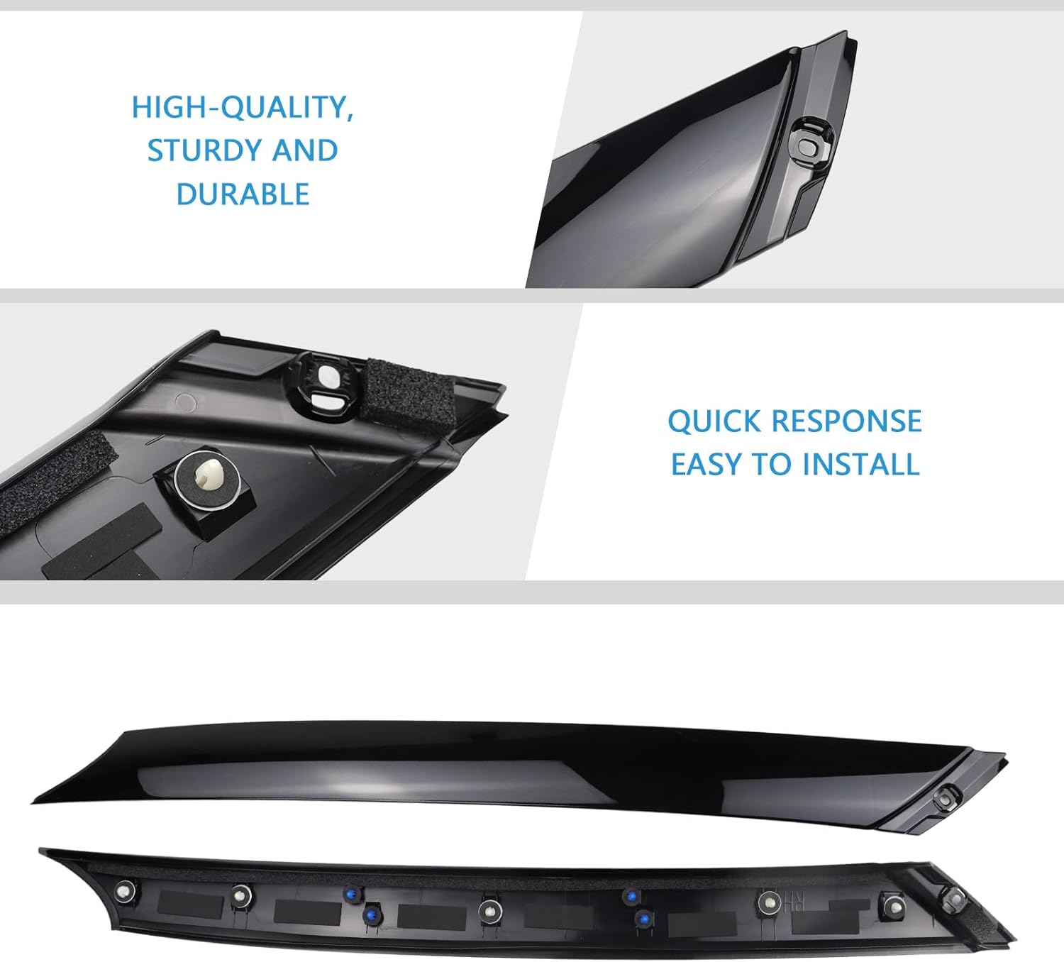 Windshield A-Pillar Trim Molding Left & Right Compatible with Hyundai Veloster 2012-2017 Front Driver & Passenger Side Window Trim Panel Replaces 861702V000 861802V000