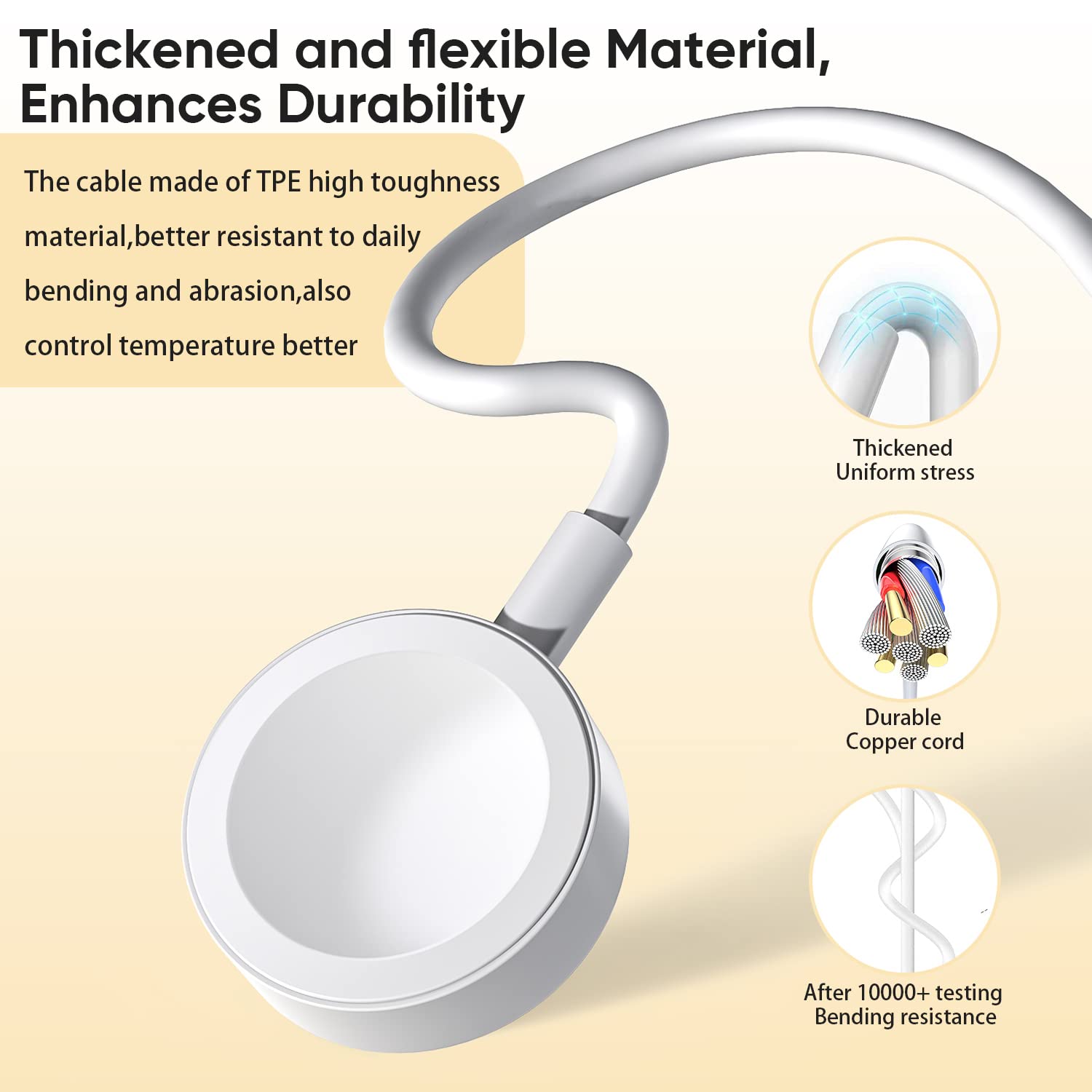 Upgraded Apple Watch Charger, Portable Fast Wireless Magnetic iWatch Charging Cable Cord with USB C Wall Charger Block Plug Adapter Compatible with Apple Watch Series 10,9,8,7,SE,6,5,4,3,2,1(1M/3.3FT) - Image 6