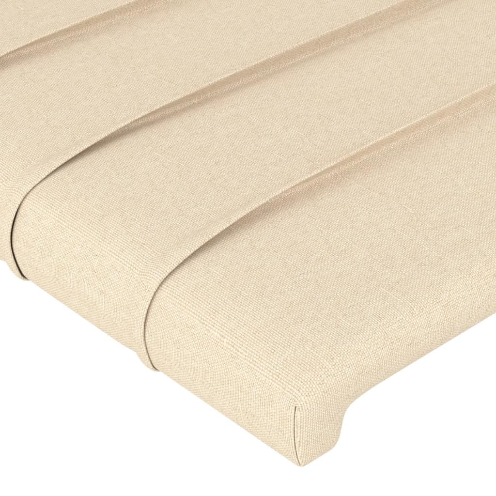 Poggiatesta da letto con LED, panna, tessuto, 80x5x78/88 cm, regolabile, con striscia LED da taglio, supporto per la schiena, USB 5V