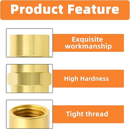 Miniatura 6 de GASHER 2 piezas de accesorios de tubería de latón, adaptador reductor, tubo hembra de 1 pulgada x tubo hembra de 1 pulgada