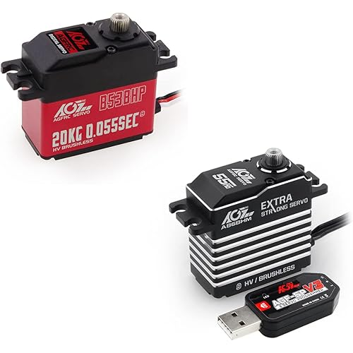 AGFRC A86BHM 55KG Programmable Brushless Servo and B53BHP V2 0.055Sec Brushless High Speed Servo