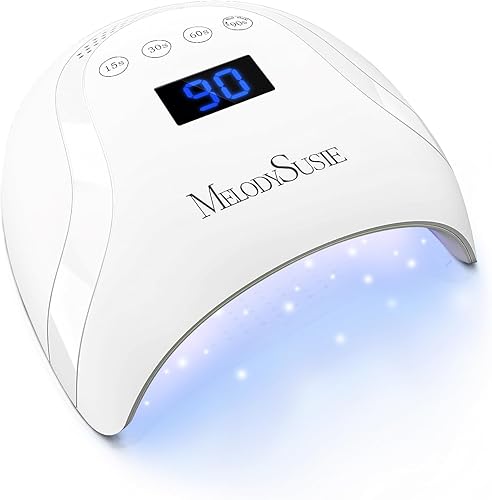 MelodySusie Lámpara de uñas de 48 W, secador de uñas para esmalte de uñas de gel, secado rápido con sensor automático y 4 temporizadores, luz UV de