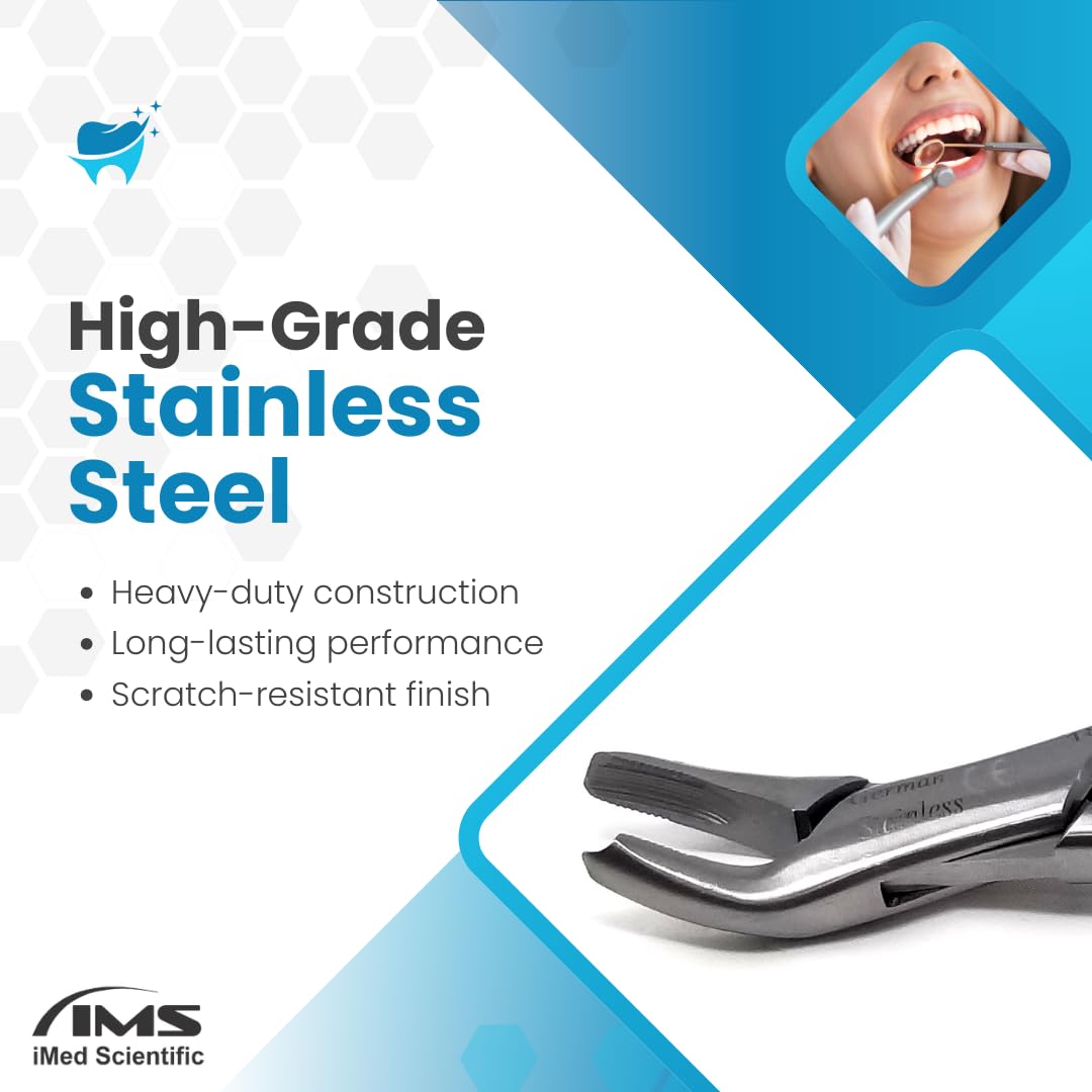 IMEDS Dental Extracting Forceps #18R with Serrated Beaks Upper Lower Right Molar Tooth Extraction German Stainless Steel Professional Tools for Dentist Student Training