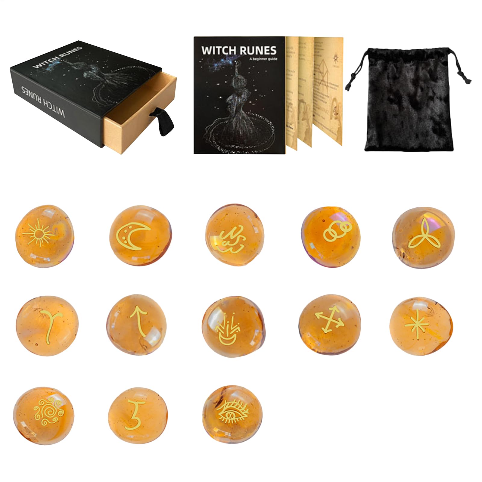 Set de Runas de Vidrio de Alta Calidad para Lectura de Fortuna