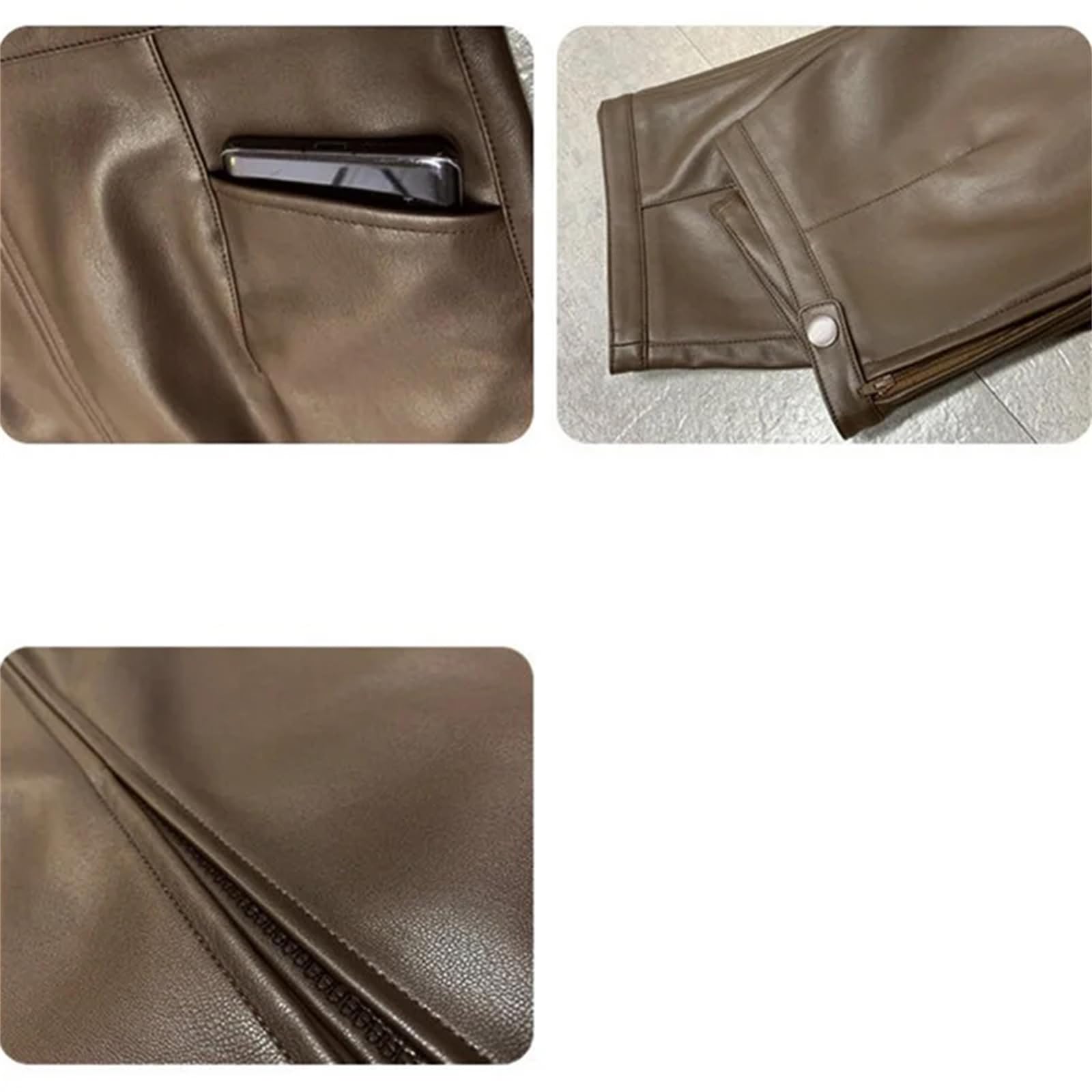 Gonne in pelle PU per le donne a vita alta autunno dritto elegante Split Midi gonne