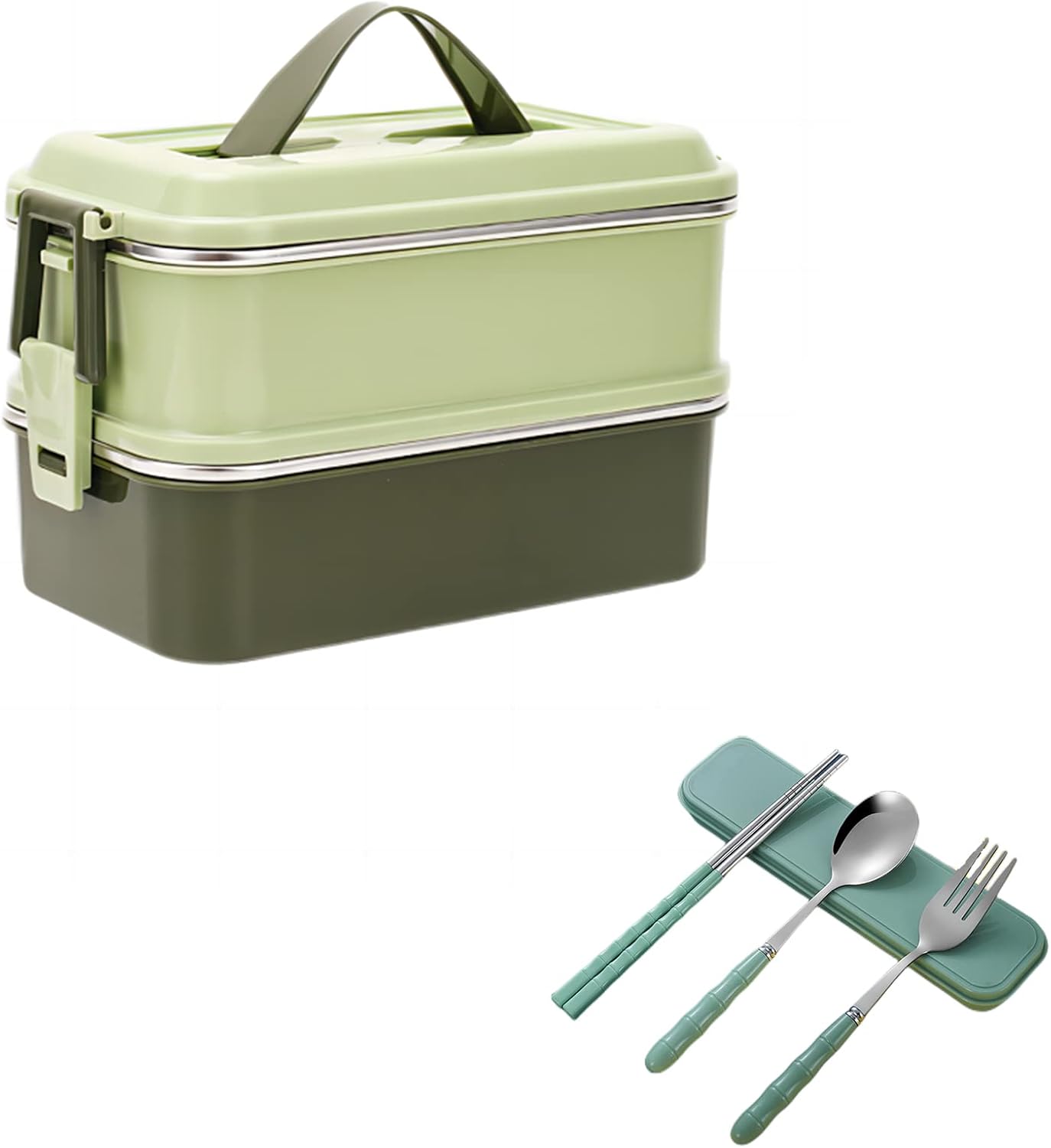 CLA JLT Bento Box Stainless Steel Lunch Box with Spoon Fork