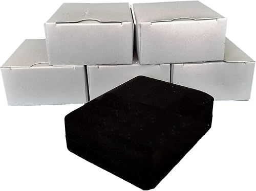 Miniatura 4 de 5 negro elegante flocado collar de terciopelo colgante cajas de regalo exhibiciones y cajas de joyería