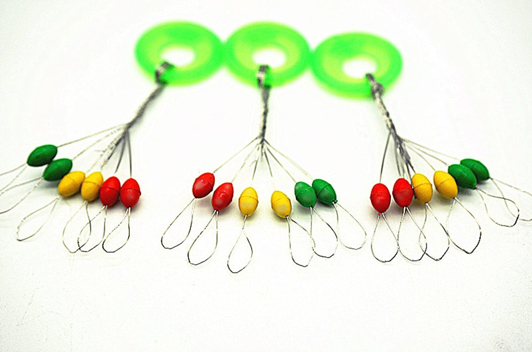 Toasis 600pcs Colorful Oval Rubber Fishing Float Bobber Stopper