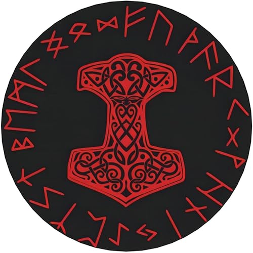 Miniatura 2 de Viking Mjolnir - Juego de posavasos con símbolo de mitología nórdica para bebidas, juego de posavasos de piedra de cerámica absorbente, base de