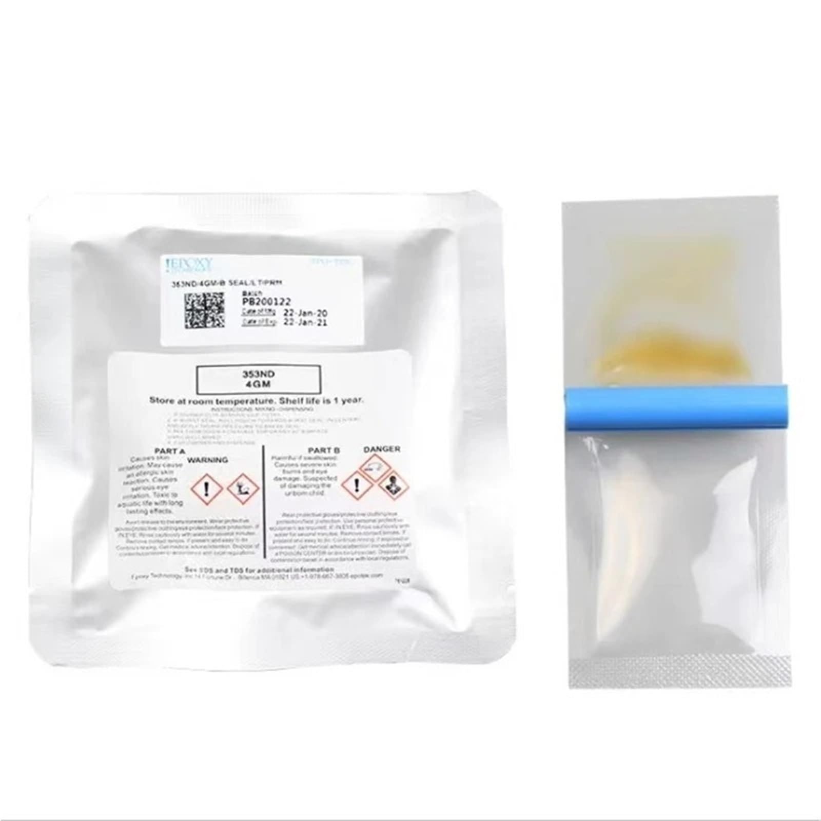 Colle époxy 353nd-ab, adhésif for fibres optiques, durcissement rapide, 4 g