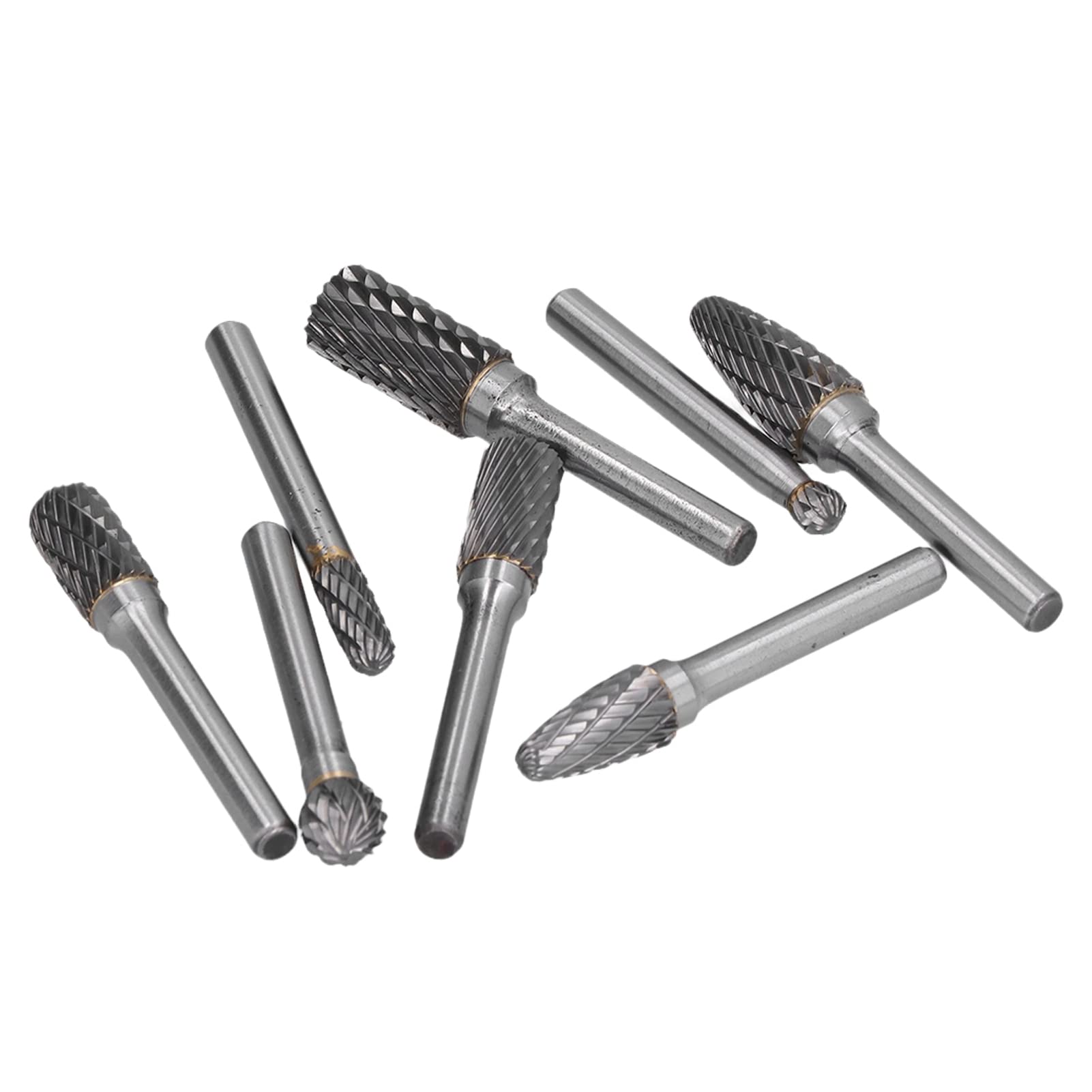 8 Piezas de Fresas de carburo de tungsteno, Juego de limas rotativas de carburo, Fresa rotativa de 6 mm para Tallado de Madera y Trabajo en Metal, Incluye Caja de Almacenamiento