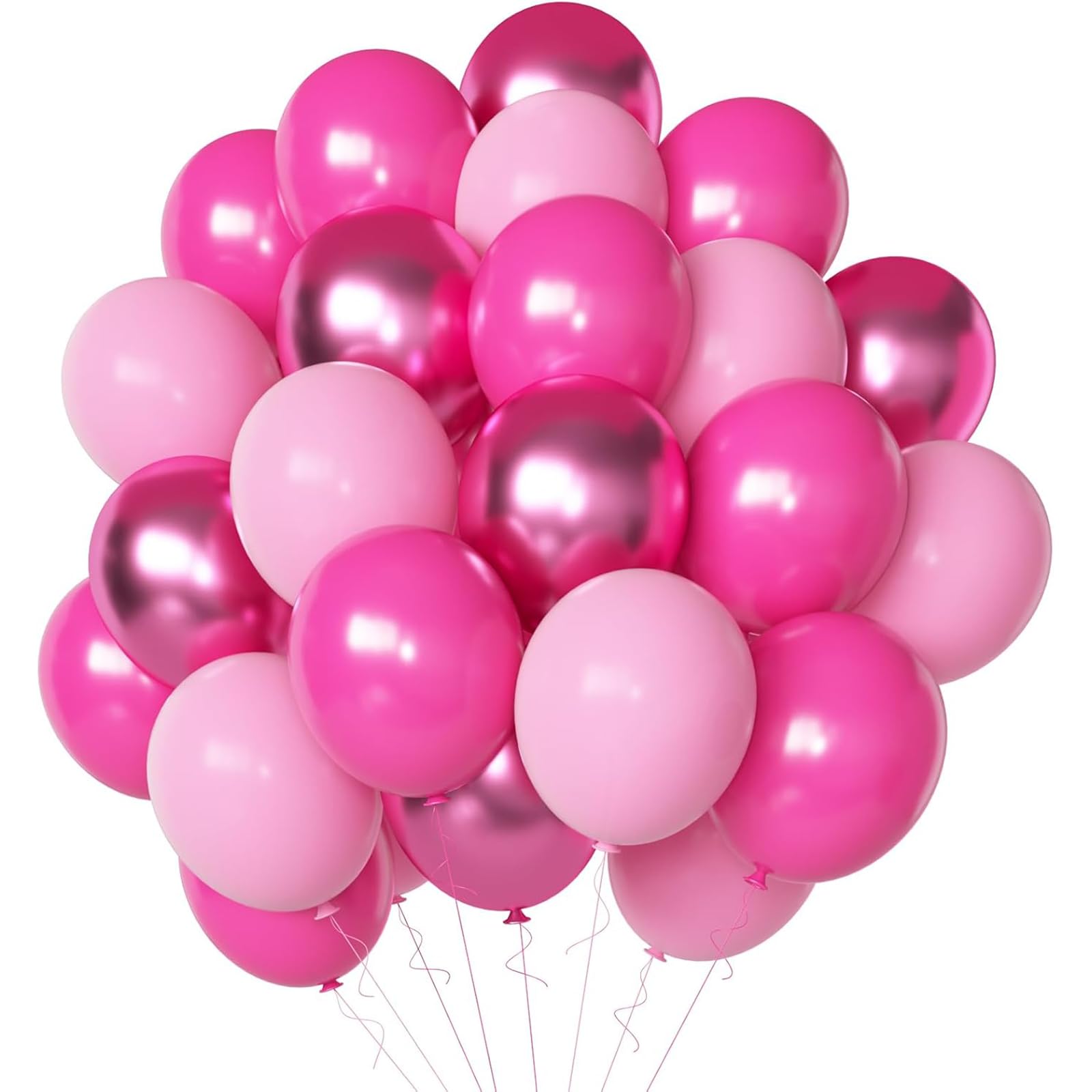 Hot Pink Light Pink Balloons, 100pcs 12 Inch Latex Balloons, Perfect for Girls Birthday, Bachelorette, Bridal Shower, Baby Shower, Sweet 16, Valentine's, Graduation & Pink Themed Party Decorations