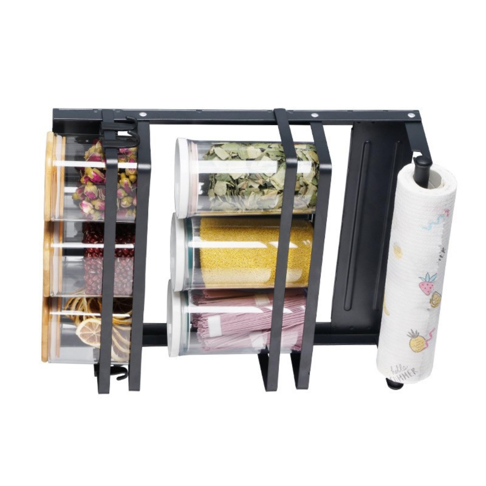 Xinsheinelry The Door Foldable Seasonings Rack Kitchen Organizers Space Saving Design Sturdy 20kg Load Capacity Seasonings Rack for Refrigerator