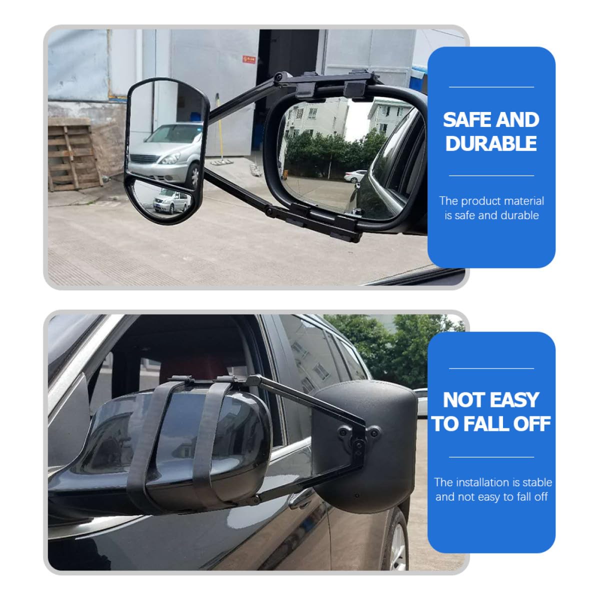 Extensión de Espejo Ajustable para Remolques y Camiones Espejo Lateral Ampliado para Remolque de Coche Accesorio para Retrovisor de Vehículo Resistente y Antivibración Uso en