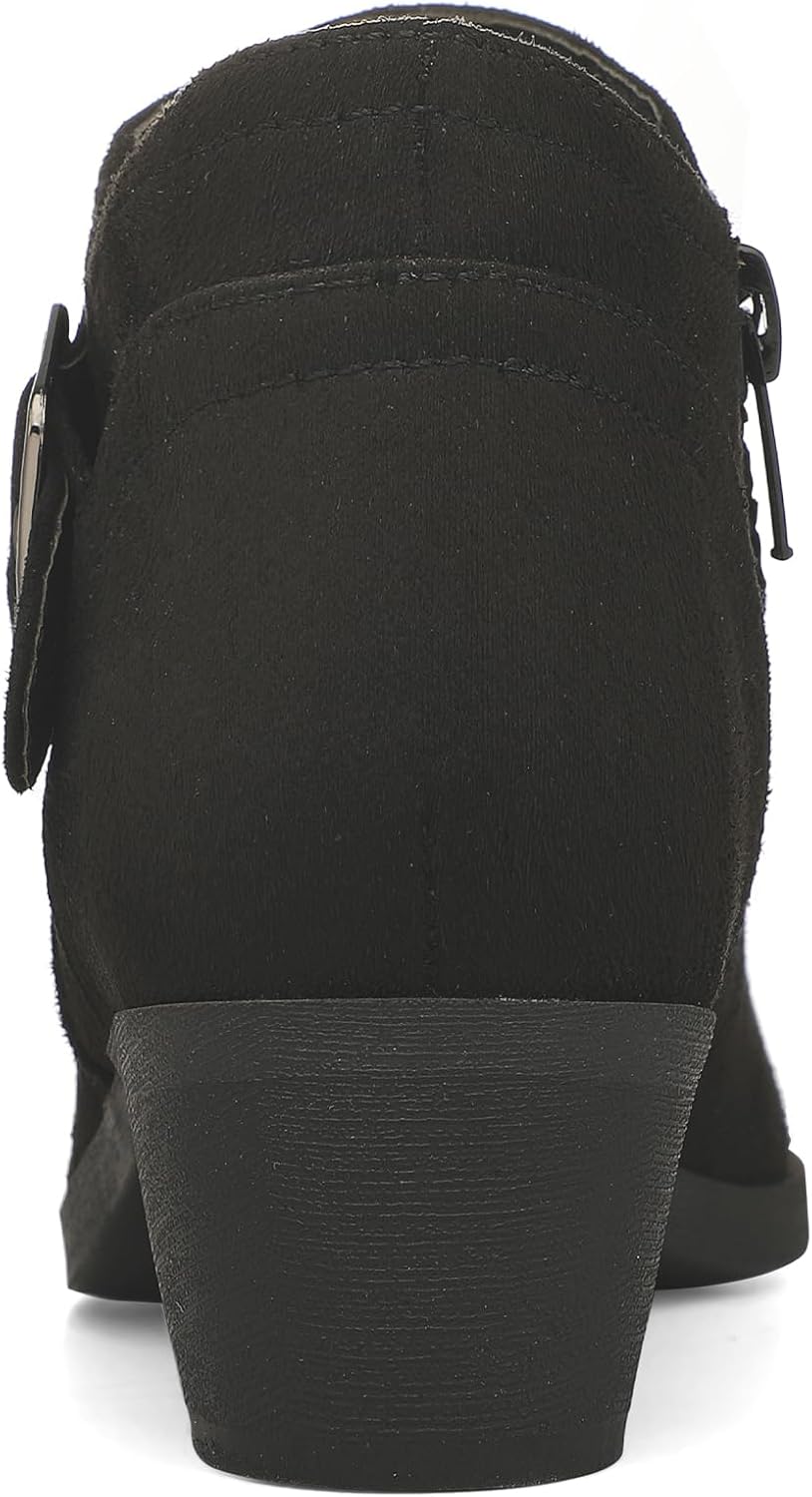 mysoft Women's Ankle Boots Low Chunky Stacked Heel Comfortable Round Toe booties with Side Zipper Shoes - Image 6