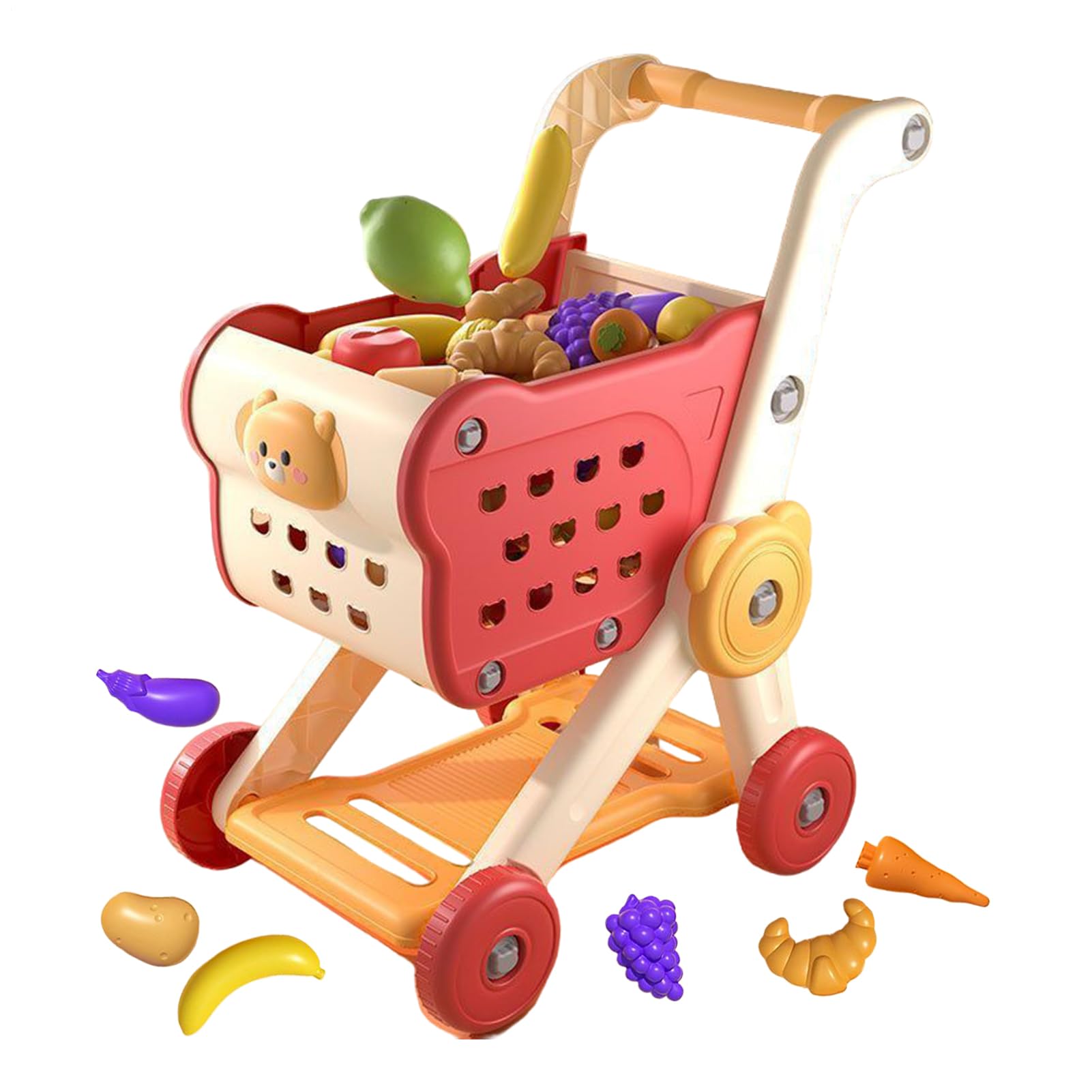 Carrello della spesa giocattolo Playset di Ruolo Giochi del Supermercato | Set carrello spesa giocattolo con da negozio alimentare Giochi di ruolo supermercato per bambini, ragazzi, ragazze e adol
