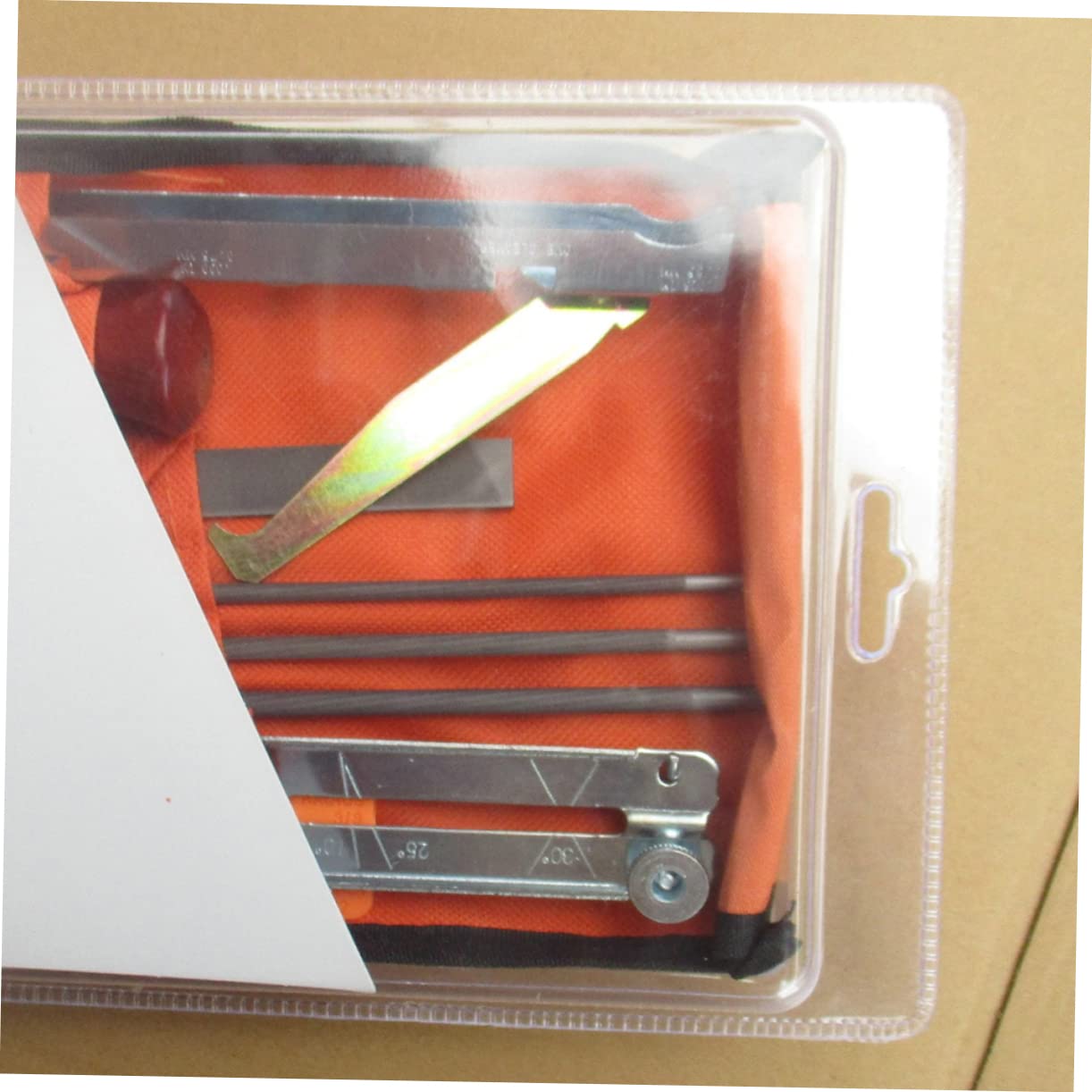 Kit D'affûtage Élimination des Copeaux de Chaîne de Tronçonneuse 10 Pièces, Accessoires Universels en Métal, Résistant à L’Abrasion Portable