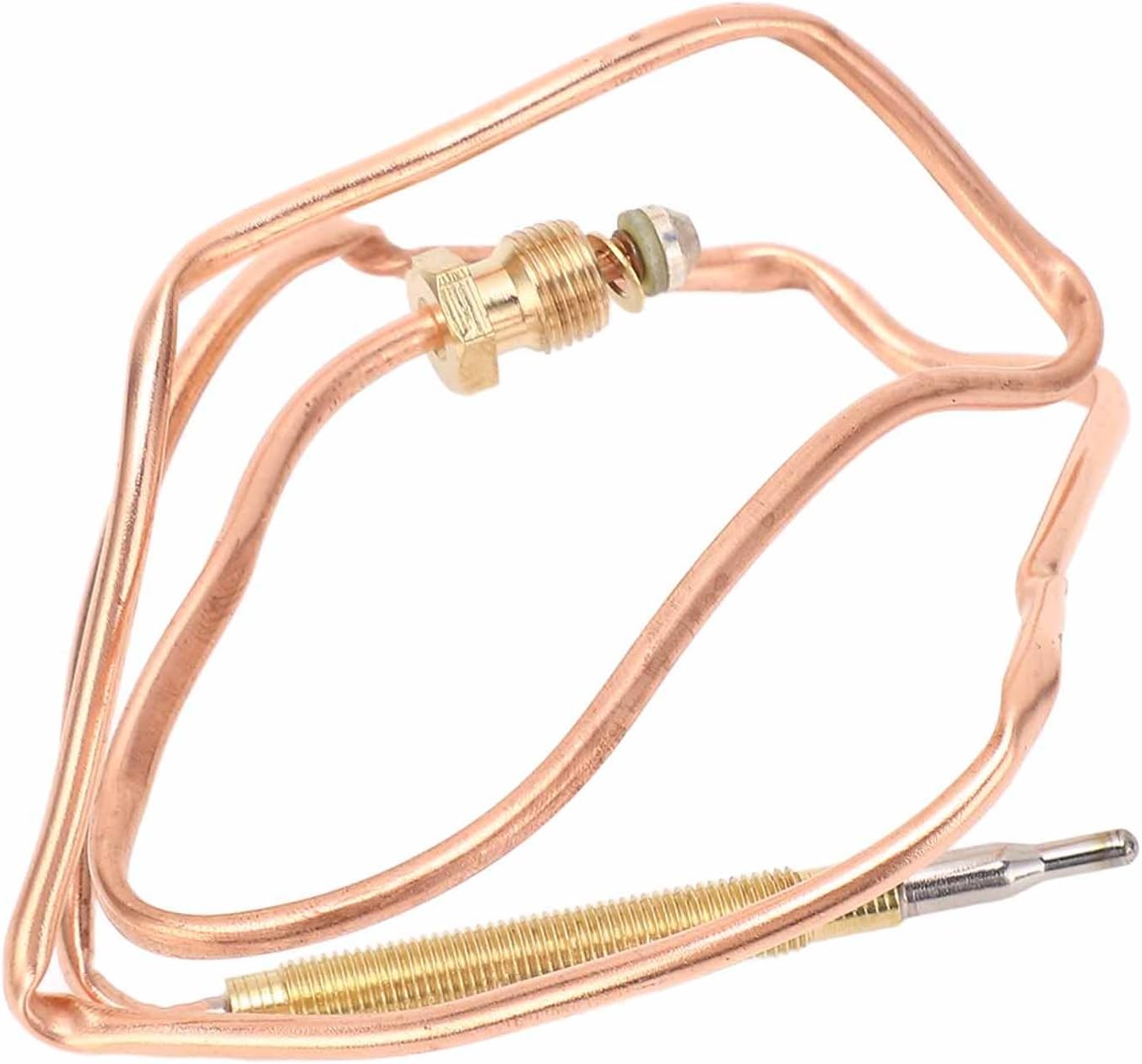 Gas Thermocouple Kit, Copper Material for Gas Stove Heating Device Fireplace Replacement, with Adapter Nuts for Induction Cooker and Burning Appliances (90CM)
