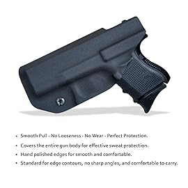 POLE.CRAFT Kydex IWB Holster for Glock 26 / Glock 27 / Glock 33 Pistol Case, Inside Waistband Carry Holster for G26 G27 G33 Guns Accessories (Black, Right Hand Draw)